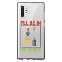 DistinctInk® Clear Shockproof Hybrid Case for Apple iPhone / Samsung Galaxy / Google Pixel - I'll be in My Office - Gardening