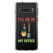 DistinctInk® Clear Shockproof Hybrid Case for Apple iPhone / Samsung Galaxy / Google Pixel - I'll be in My Office - Gardening