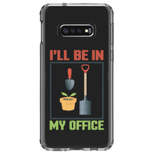 DistinctInk® Clear Shockproof Hybrid Case for Apple iPhone / Samsung Galaxy / Google Pixel - I'll be in My Office - Gardening