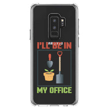 DistinctInk® Clear Shockproof Hybrid Case for Apple iPhone / Samsung Galaxy / Google Pixel - I'll be in My Office - Gardening