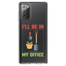 DistinctInk® Clear Shockproof Hybrid Case for Apple iPhone / Samsung Galaxy / Google Pixel - I'll be in My Office - Gardening
