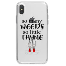 DistinctInk® Clear Shockproof Hybrid Case for Apple iPhone / Samsung Galaxy / Google Pixel - So Many Weeds So Little Thyme - Gardening