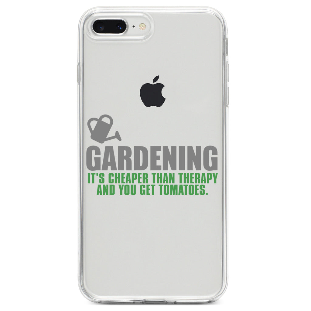 Gardening, Cheaper Than Therapy & You Get Tomatoes Clear Shockproof iPhone Case, view 6