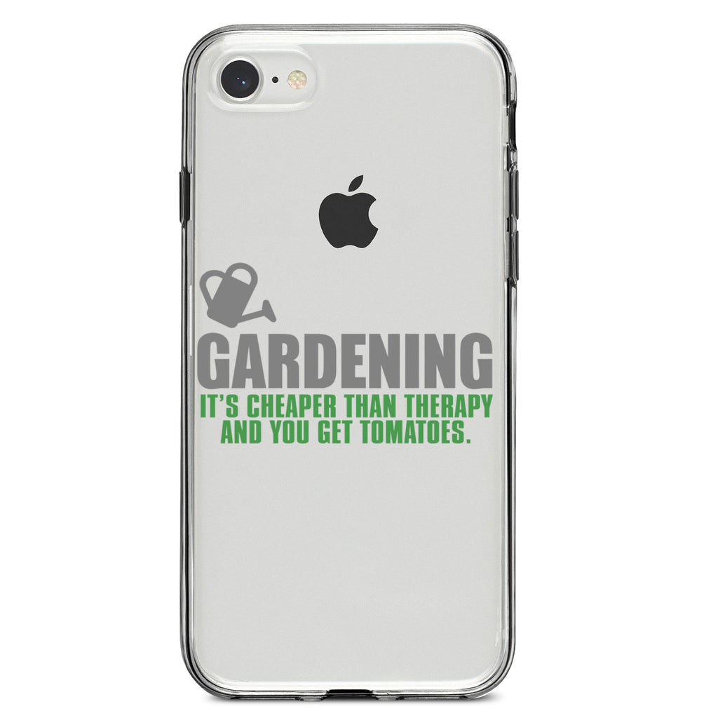 Gardening, Cheaper Than Therapy & You Get Tomatoes Clear Shockproof iPhone Case, view 5