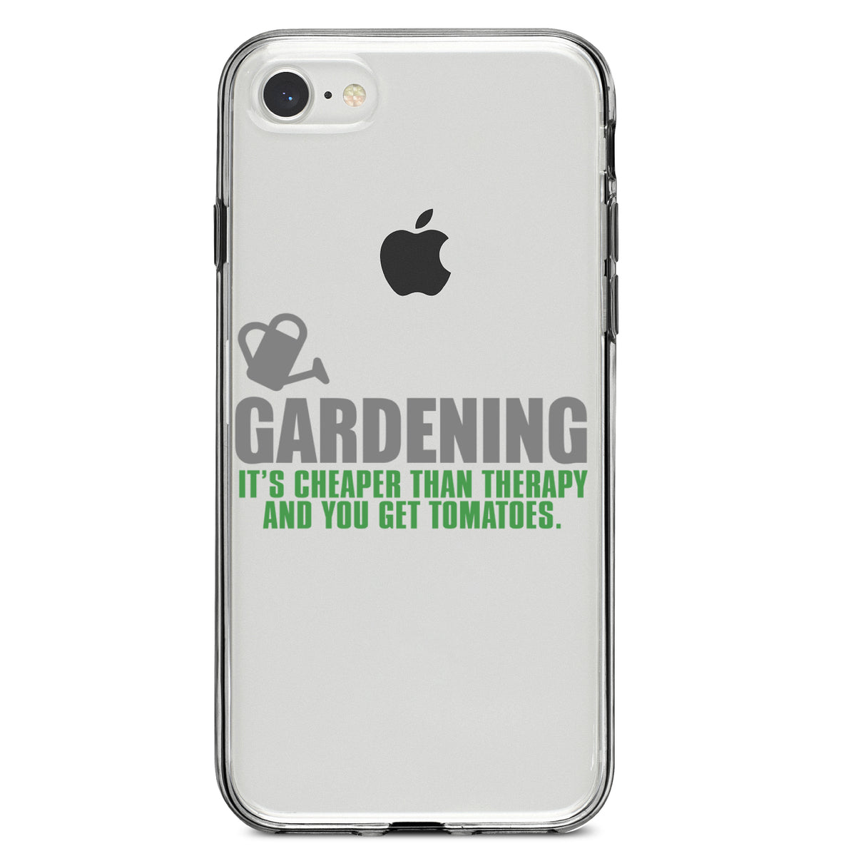 Gardening, Cheaper Than Therapy & You Get Tomatoes Clear Shockproof iPhone Case, view 5