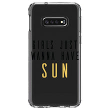 DistinctInk® Clear Shockproof Hybrid Case for Apple iPhone / Samsung Galaxy / Google Pixel - Girls Just Wanna Have Sun