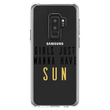 DistinctInk® Clear Shockproof Hybrid Case for Apple iPhone / Samsung Galaxy / Google Pixel - Girls Just Wanna Have Sun