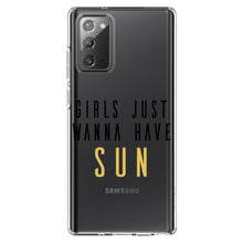 DistinctInk® Clear Shockproof Hybrid Case for Apple iPhone / Samsung Galaxy / Google Pixel - Girls Just Wanna Have Sun