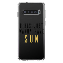 DistinctInk® Clear Shockproof Hybrid Case for Apple iPhone / Samsung Galaxy / Google Pixel - Girls Just Wanna Have Sun