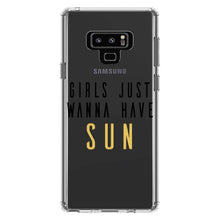 DistinctInk® Clear Shockproof Hybrid Case for Apple iPhone / Samsung Galaxy / Google Pixel - Girls Just Wanna Have Sun