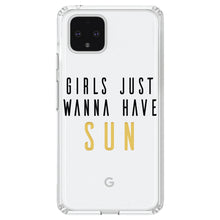 DistinctInk® Clear Shockproof Hybrid Case for Apple iPhone / Samsung Galaxy / Google Pixel - Girls Just Wanna Have Sun