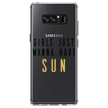 DistinctInk® Clear Shockproof Hybrid Case for Apple iPhone / Samsung Galaxy / Google Pixel - Girls Just Wanna Have Sun