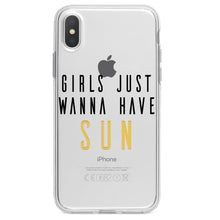 DistinctInk® Clear Shockproof Hybrid Case for Apple iPhone / Samsung Galaxy / Google Pixel - Girls Just Wanna Have Sun