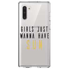 DistinctInk® Clear Shockproof Hybrid Case for Apple iPhone / Samsung Galaxy / Google Pixel - Girls Just Wanna Have Sun