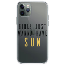DistinctInk® Clear Shockproof Hybrid Case for Apple iPhone / Samsung Galaxy / Google Pixel - Girls Just Wanna Have Sun