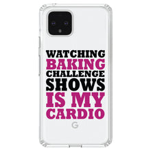 DistinctInk® Clear Shockproof Hybrid Case for Apple iPhone / Samsung Galaxy / Google Pixel - Watching Baking Shows is My Cardio