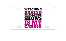 DistinctInk Custom Aluminum Decorative Vanity Front License Plate - Watching Baking Shows is My Cardio