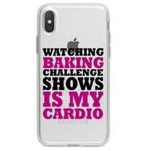 DistinctInk® Clear Shockproof Hybrid Case for Apple iPhone / Samsung Galaxy / Google Pixel - Watching Baking Shows is My Cardio