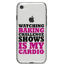 DistinctInk® Clear Shockproof Hybrid Case for Apple iPhone / Samsung Galaxy / Google Pixel - Watching Baking Shows is My Cardio