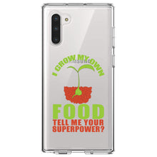 DistinctInk® Clear Shockproof Hybrid Case for Apple iPhone / Samsung Galaxy / Google Pixel - I Grow My Own Food Tell Me Your Superpower