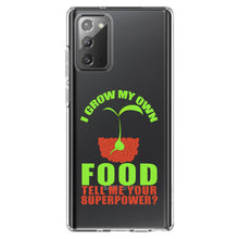 DistinctInk® Clear Shockproof Hybrid Case for Apple iPhone / Samsung Galaxy / Google Pixel - I Grow My Own Food Tell Me Your Superpower