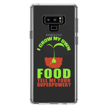 DistinctInk® Clear Shockproof Hybrid Case for Apple iPhone / Samsung Galaxy / Google Pixel - I Grow My Own Food Tell Me Your Superpower