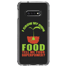 DistinctInk® Clear Shockproof Hybrid Case for Apple iPhone / Samsung Galaxy / Google Pixel - I Grow My Own Food Tell Me Your Superpower