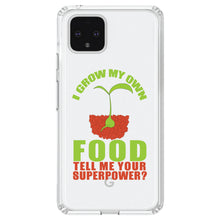 DistinctInk® Clear Shockproof Hybrid Case for Apple iPhone / Samsung Galaxy / Google Pixel - I Grow My Own Food Tell Me Your Superpower