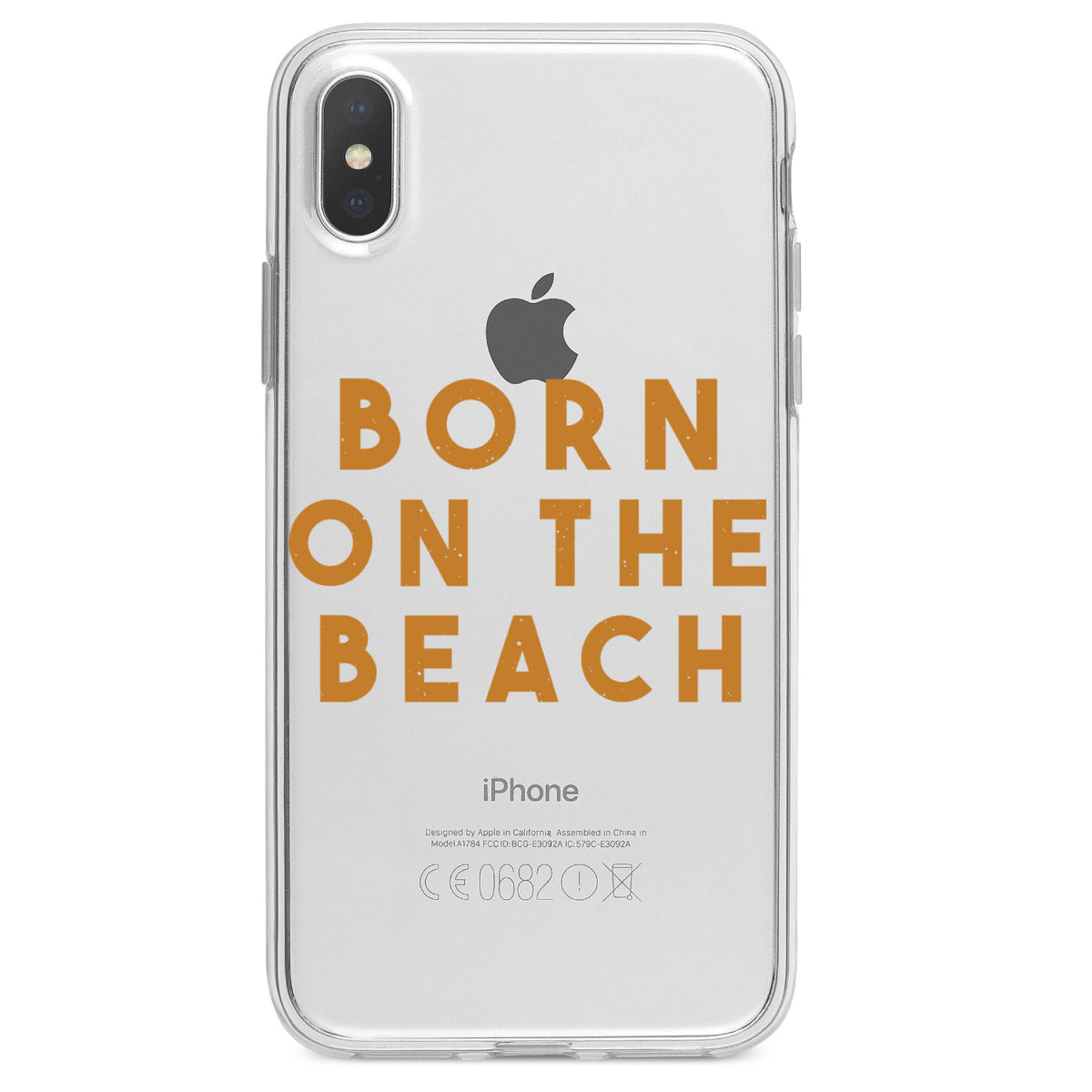 Born on the Beach Clear Shockproof iPhone Case, view 3