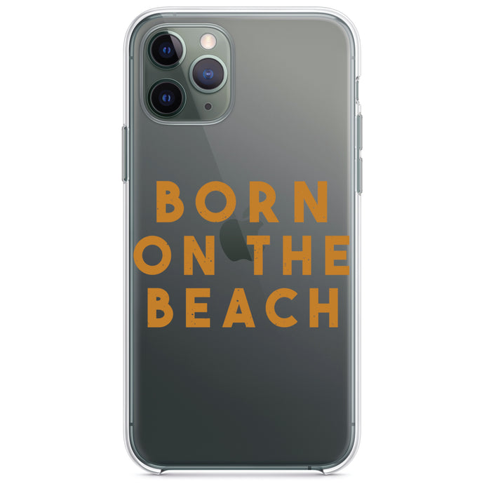 DistinctInk® Clear Shockproof Hybrid Case for Apple iPhone / Samsung Galaxy / Google Pixel - Born on the Beach