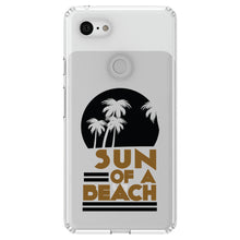 DistinctInk® Clear Shockproof Hybrid Case for Apple iPhone / Samsung Galaxy / Google Pixel - Sun of a Beach