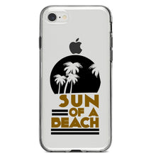 DistinctInk® Clear Shockproof Hybrid Case for Apple iPhone / Samsung Galaxy / Google Pixel - Sun of a Beach