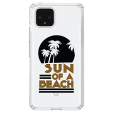 DistinctInk® Clear Shockproof Hybrid Case for Apple iPhone / Samsung Galaxy / Google Pixel - Sun of a Beach