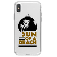DistinctInk® Clear Shockproof Hybrid Case for Apple iPhone / Samsung Galaxy / Google Pixel - Sun of a Beach