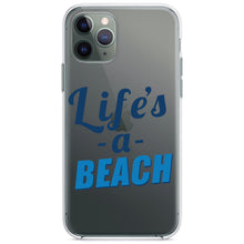 DistinctInk® Clear Shockproof Hybrid Case for Apple iPhone / Samsung Galaxy / Google Pixel - Life's a Beach