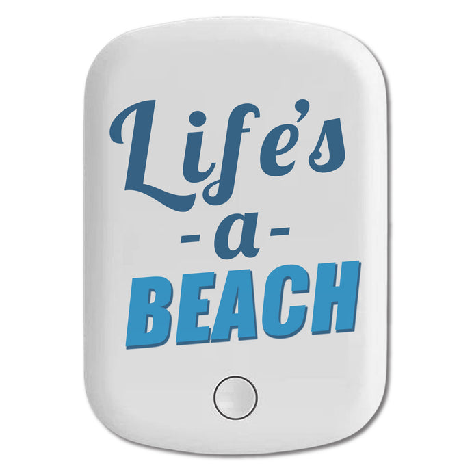 DistinctInk Magnetic Battery Pack, Wireless Portable Charger with USB-C Cable, Compatible with MagSafe iPhone 14 / 13 / 12 Series - Life's a Beach