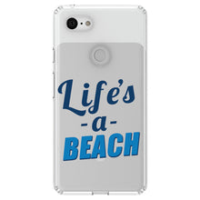 DistinctInk® Clear Shockproof Hybrid Case for Apple iPhone / Samsung Galaxy / Google Pixel - Life's a Beach