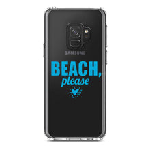 DistinctInk® Clear Shockproof Hybrid Case for Apple iPhone / Samsung Galaxy / Google Pixel - Beach, Please
