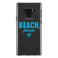 DistinctInk® Clear Shockproof Hybrid Case for Apple iPhone / Samsung Galaxy / Google Pixel - Beach, Please
