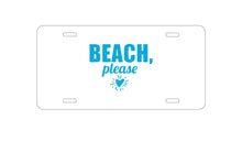 DistinctInk Custom Aluminum Decorative Vanity Front License Plate - Beach, Please