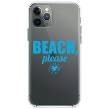 DistinctInk® Clear Shockproof Hybrid Case for Apple iPhone / Samsung Galaxy / Google Pixel - Beach, Please