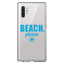 DistinctInk® Clear Shockproof Hybrid Case for Apple iPhone / Samsung Galaxy / Google Pixel - Beach, Please