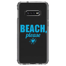 DistinctInk® Clear Shockproof Hybrid Case for Apple iPhone / Samsung Galaxy / Google Pixel - Beach, Please