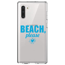 DistinctInk® Clear Shockproof Hybrid Case for Apple iPhone / Samsung Galaxy / Google Pixel - Beach, Please