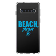 DistinctInk® Clear Shockproof Hybrid Case for Apple iPhone / Samsung Galaxy / Google Pixel - Beach, Please