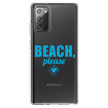 DistinctInk® Clear Shockproof Hybrid Case for Apple iPhone / Samsung Galaxy / Google Pixel - Beach, Please
