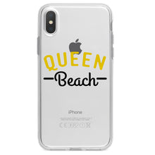 DistinctInk® Clear Shockproof Hybrid Case for Apple iPhone / Samsung Galaxy / Google Pixel - Queen Beach