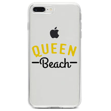 DistinctInk® Clear Shockproof Hybrid Case for Apple iPhone / Samsung Galaxy / Google Pixel - Queen Beach