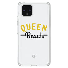 DistinctInk® Clear Shockproof Hybrid Case for Apple iPhone / Samsung Galaxy / Google Pixel - Queen Beach