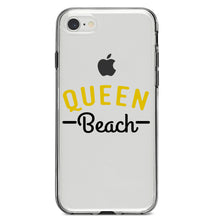 DistinctInk® Clear Shockproof Hybrid Case for Apple iPhone / Samsung Galaxy / Google Pixel - Queen Beach